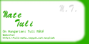 mate tuli business card